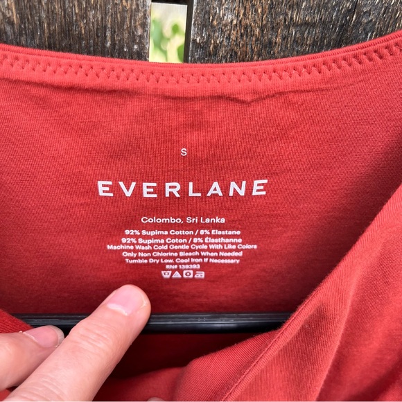 Everlane Supima Cotton High Neck Sleeveless Rust Bodysuit Sz S - Picture 3 of 11